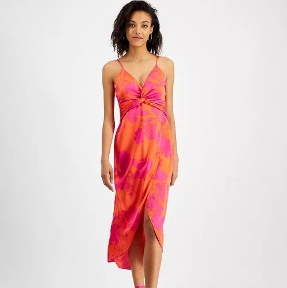 Bar III Womens Satin Printed Shift Dress Size XL cocktail dress - Picture 1 of 10